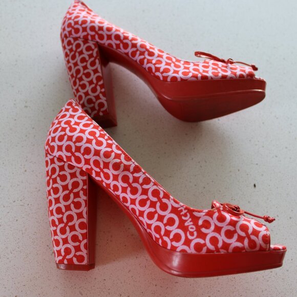 Coach Women's Corey Open Toe Pump Heels - Picture 3 of 4